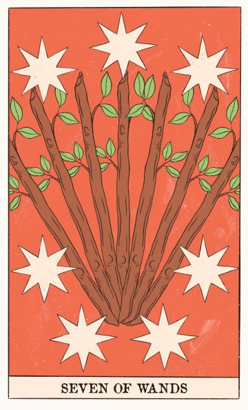 Седмица Жезли (Seven of Wands) - Таро карта значение
